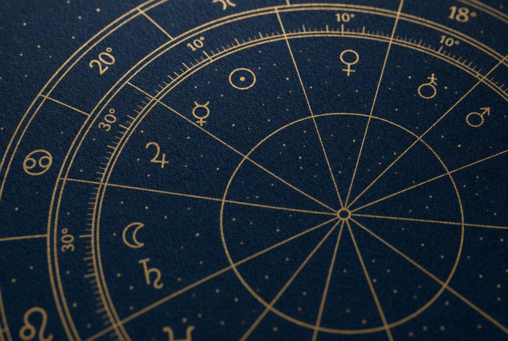 Close crop of the gold chart wheel linework
