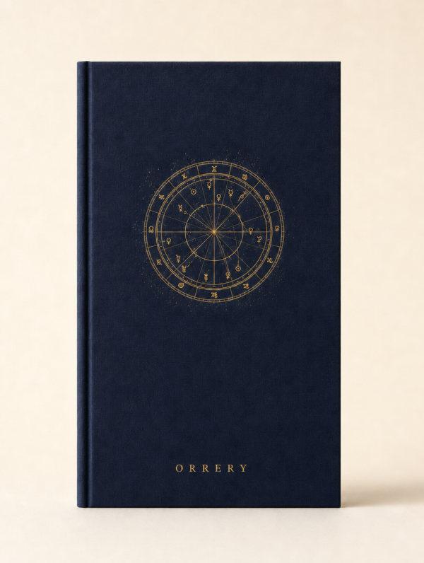 The cloth hardcover book, standing closed